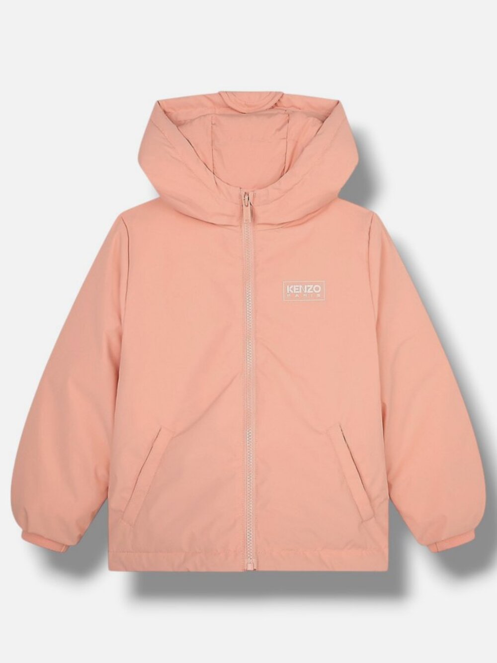 Kenzo Toddler Girls Pink Down Hooded Full-Zip Puffer Jacket Coat Size 2A/86
